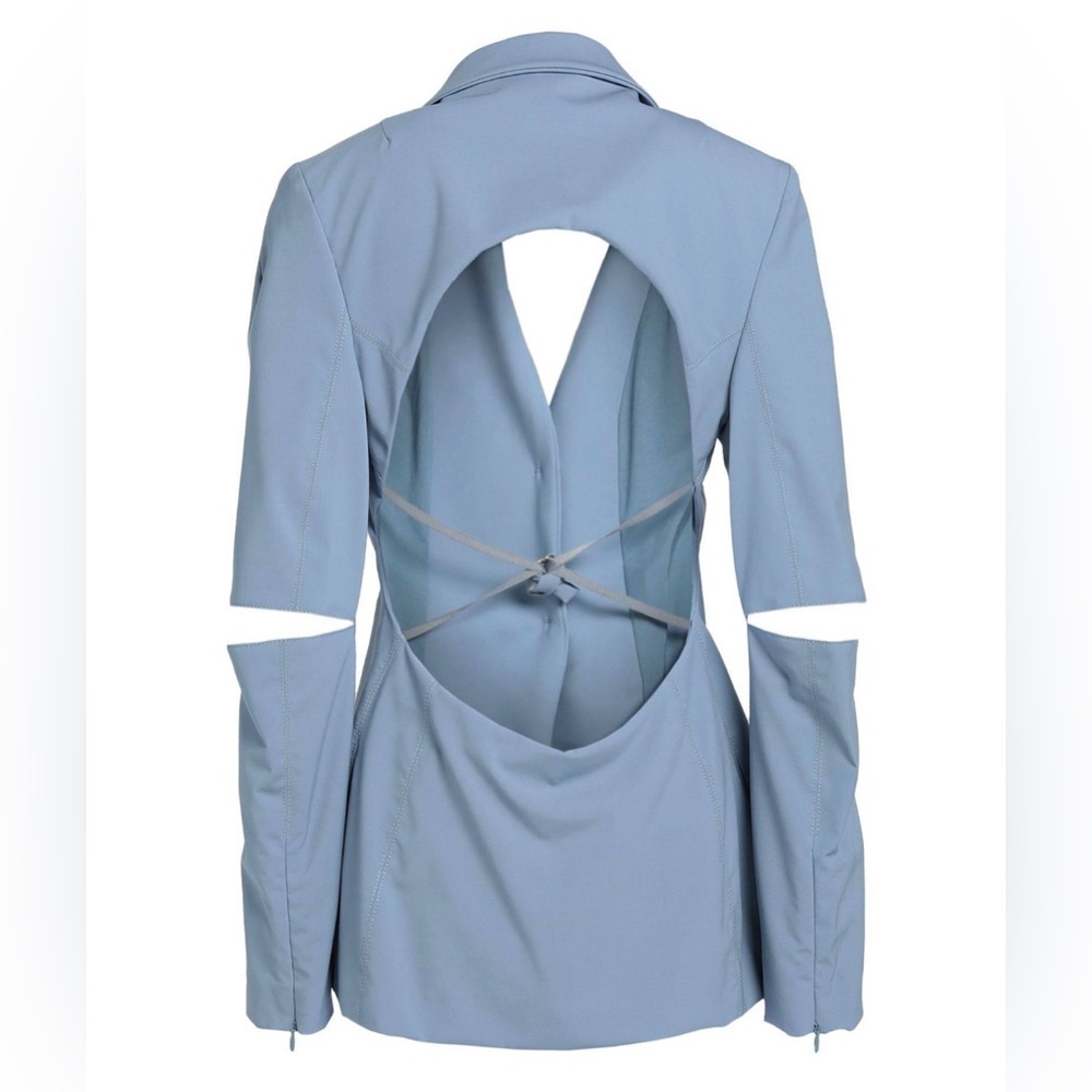 Jacquemus La Vesto Melo Cutout Blazer Blue Stretch Wool Size 10 NWT - Picture 6 of 16